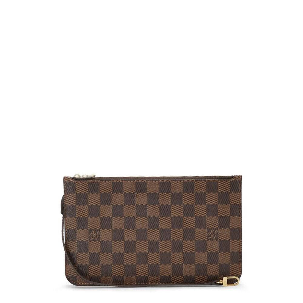 Louis Vuitton Brown Damier Ebene Coated Canvas Neverfull Pouch Mm